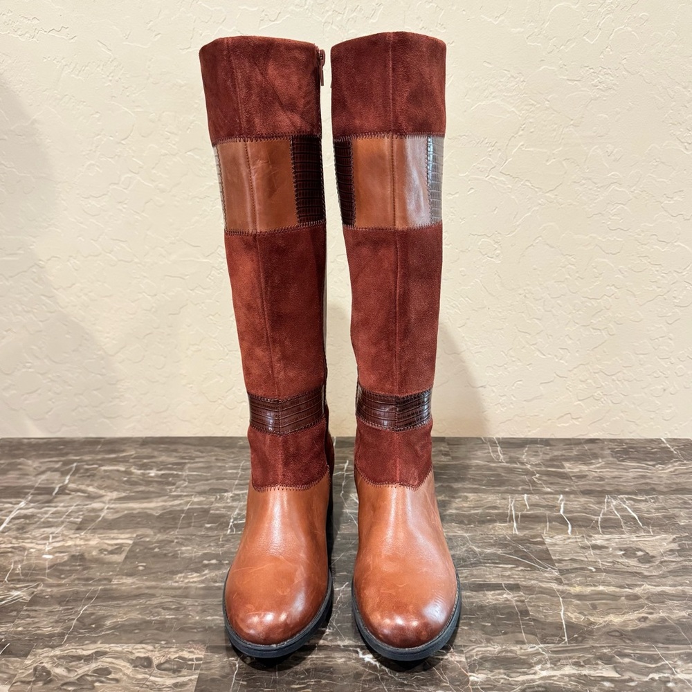 Clarks Nevella Nova Leather Patchwork Riding Boots - image 6